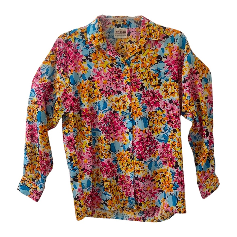 Vintage Small Floral Button Up Blouse